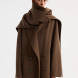 ROHE - Double-faced wool scarf coat | taupe