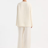 ROHE - Mandarin double-faced wool jacket | off white
