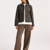 ROHE - Patch pocket leather jacket | earth