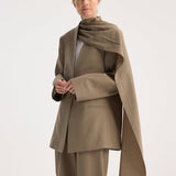ROHE - Sculptural foulard blazer | khaki