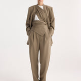 ROHE - Sculptural foulard blazer | khaki