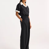ROHE - Contrast camp collar silk shirt | black