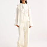 ROHE - Silk foulard top | cream