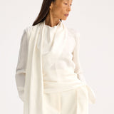 ROHE - Silk foulard top | cream