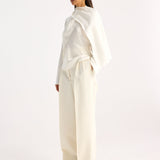 ROHE - Silk foulard top | cream