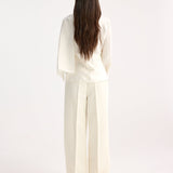 ROHE - Silk foulard top | cream