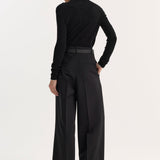 ROHE - Rib knitted polo | black