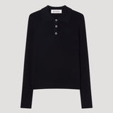 ROHE - Rib knitted polo | black