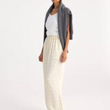 ROHE - Relaxed silk dotted trousers | cream / black dot
