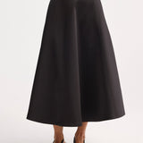 ROHE - Voluminous a-line satin skirt | black