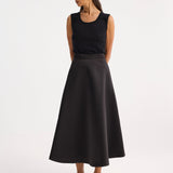 ROHE - Voluminous a-line satin skirt | black