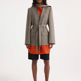 ROHE - Deconstructed belted blazer | taupe