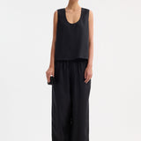 ROHE - Scoop-neck silk top | black