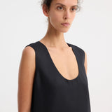 ROHE - Scoop-neck silk top | black