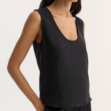 ROHE - Scoop - neck silk top | black