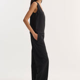 ROHE - Scoop - neck silk top | black