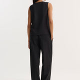 ROHE - Scoop - neck silk top | black