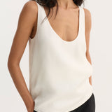 ROHE - Scoop - neck silk top | cream