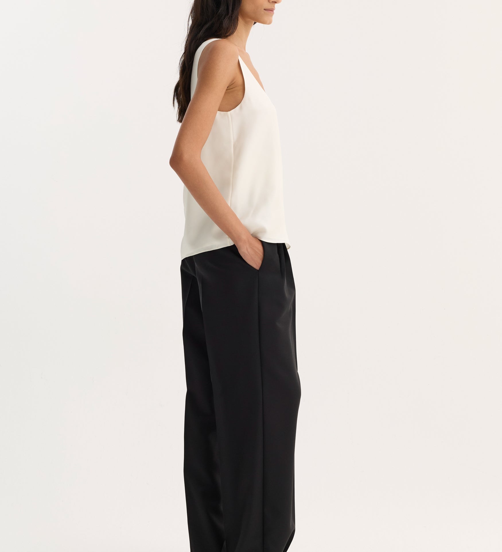ROHE - Scoop - neck silk top | cream