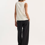 ROHE - Scoop - neck silk top | cream