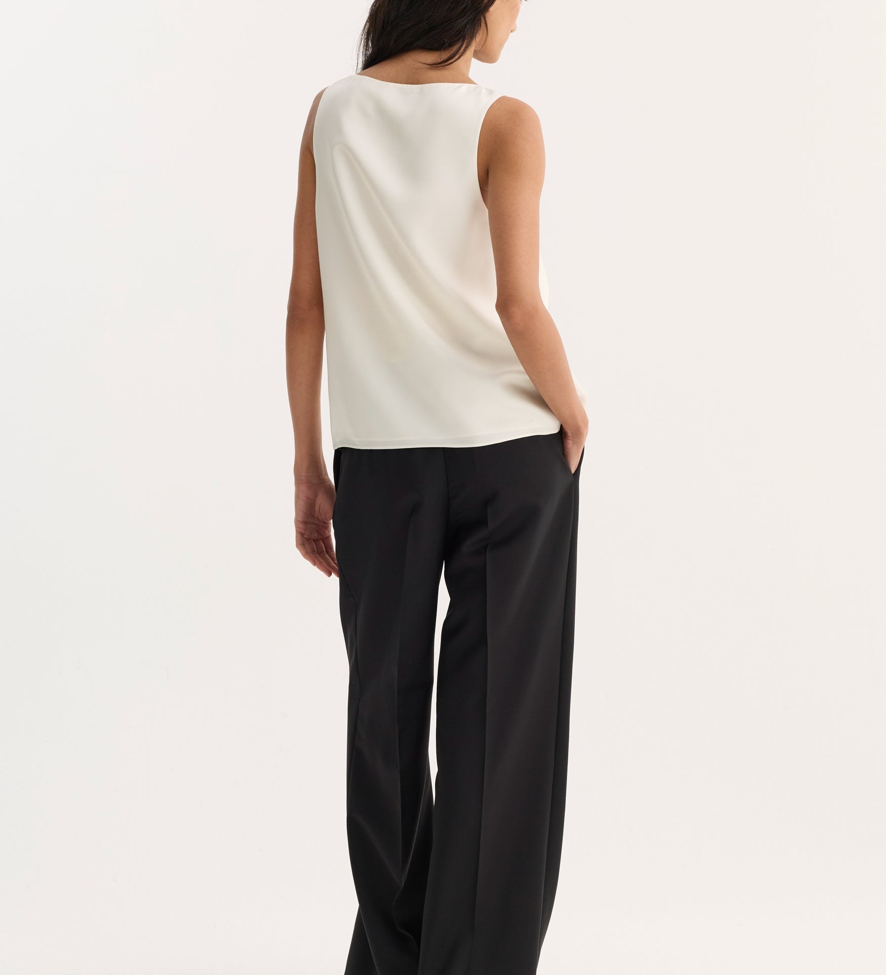 ROHE - Scoop - neck silk top | cream