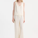 ROHE - Scoop-neck silk top | cream