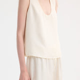 ROHE - Scoop-neck silk top | cream