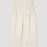 ROHE - High - waist turn up trousers | off white