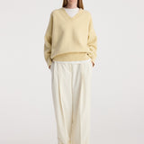 ROHE - High - waist turn up trousers | off white