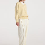 ROHE - High - waist turn up trousers | off white