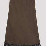 ROHE - Lace-trimmed silk skirt | earth