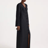 ROHE - Mandarin silk dress | black