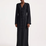 ROHE - Mandarin silk dress | black