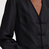 ROHE - Mandarin silk dress | black