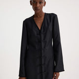 ROHE - Mandarin silk dress | black