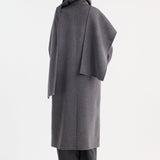 ROHE - Signature double-faced scarf coat | mid grey melange