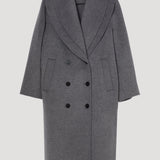 ROHE - Signature double-faced scarf coat | mid grey melange