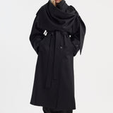 ROHE - Oversized classic scarf trench | black