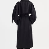ROHE - Oversized classic scarf trench | black