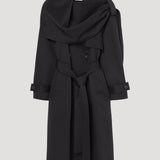 ROHE - Oversized classic scarf trench | black
