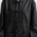 ROHE - Mandarin leather jacket | black