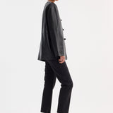 ROHE - Mandarin leather jacket | black
