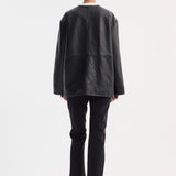 ROHE - Mandarin leather jacket | black