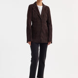ROHE - Suede cinched blazer | dark chocolate
