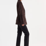 ROHE - Suede cinched blazer | dark chocolate