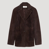 ROHE - Suede cinched blazer | dark chocolate