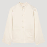 ROHE - Mandarin pearl button satin jacket | cream