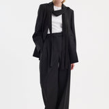 ROHE - Deconstructed satin lapel suit jacket | black