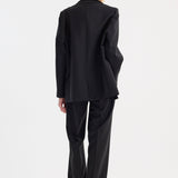 ROHE - Deconstructed satin lapel suit jacket | black