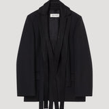 ROHE - Deconstructed satin lapel suit jacket | black